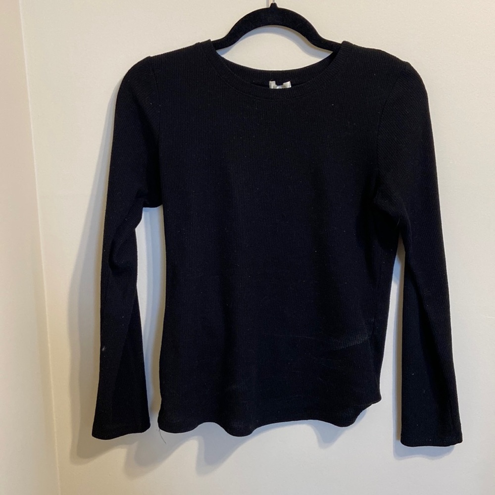 Long sleeve black waffle shirt